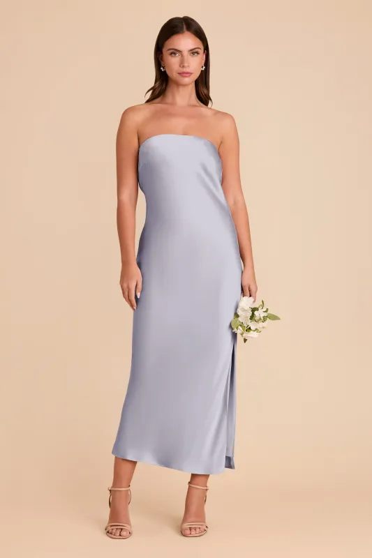 Isla Matte Satin Dress - Periwinkle Blue sold by Birdy Grey