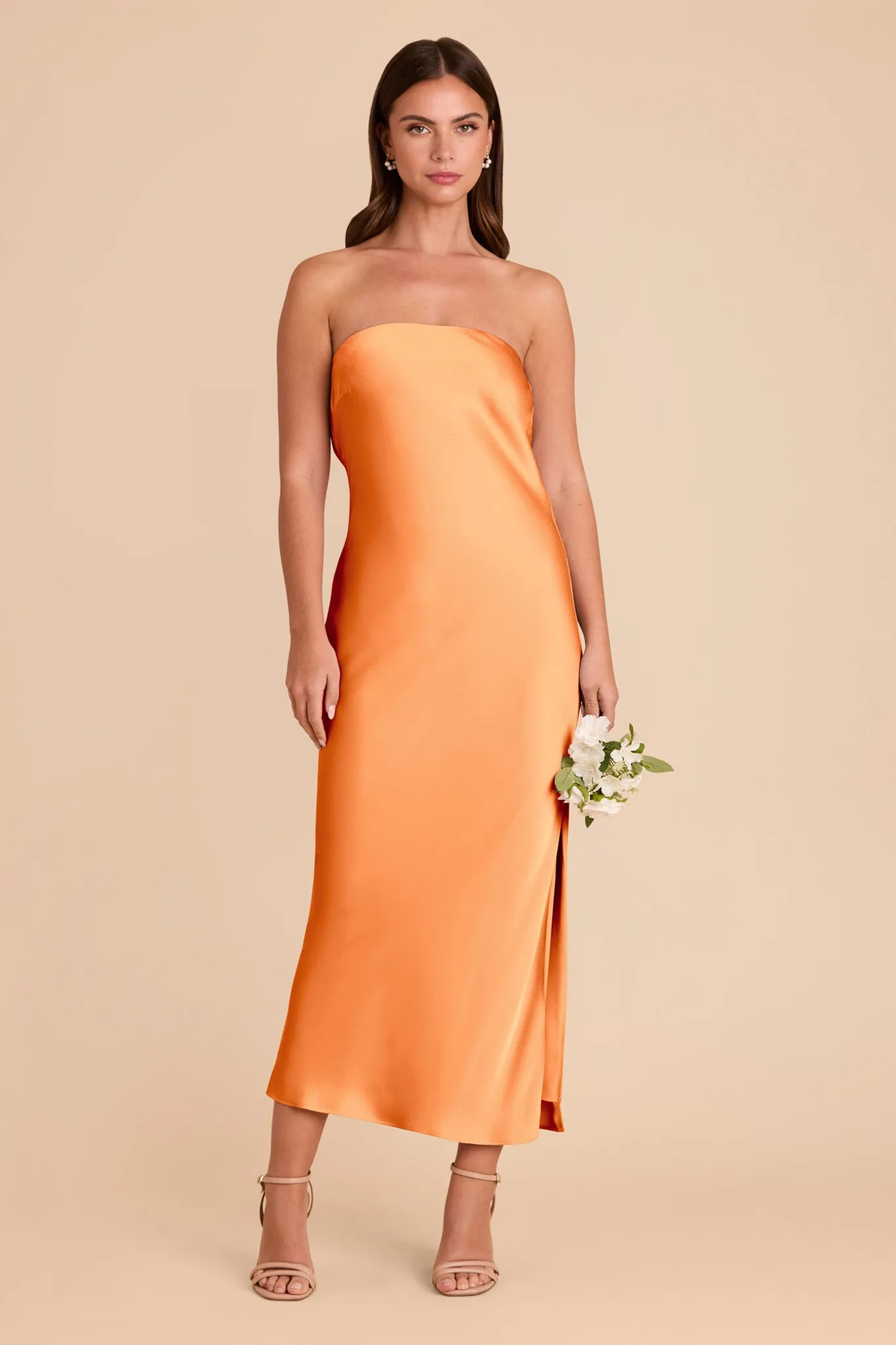 Isla Matte Satin Dress - Apricot sold by Birdy Grey product image thumbnail 4