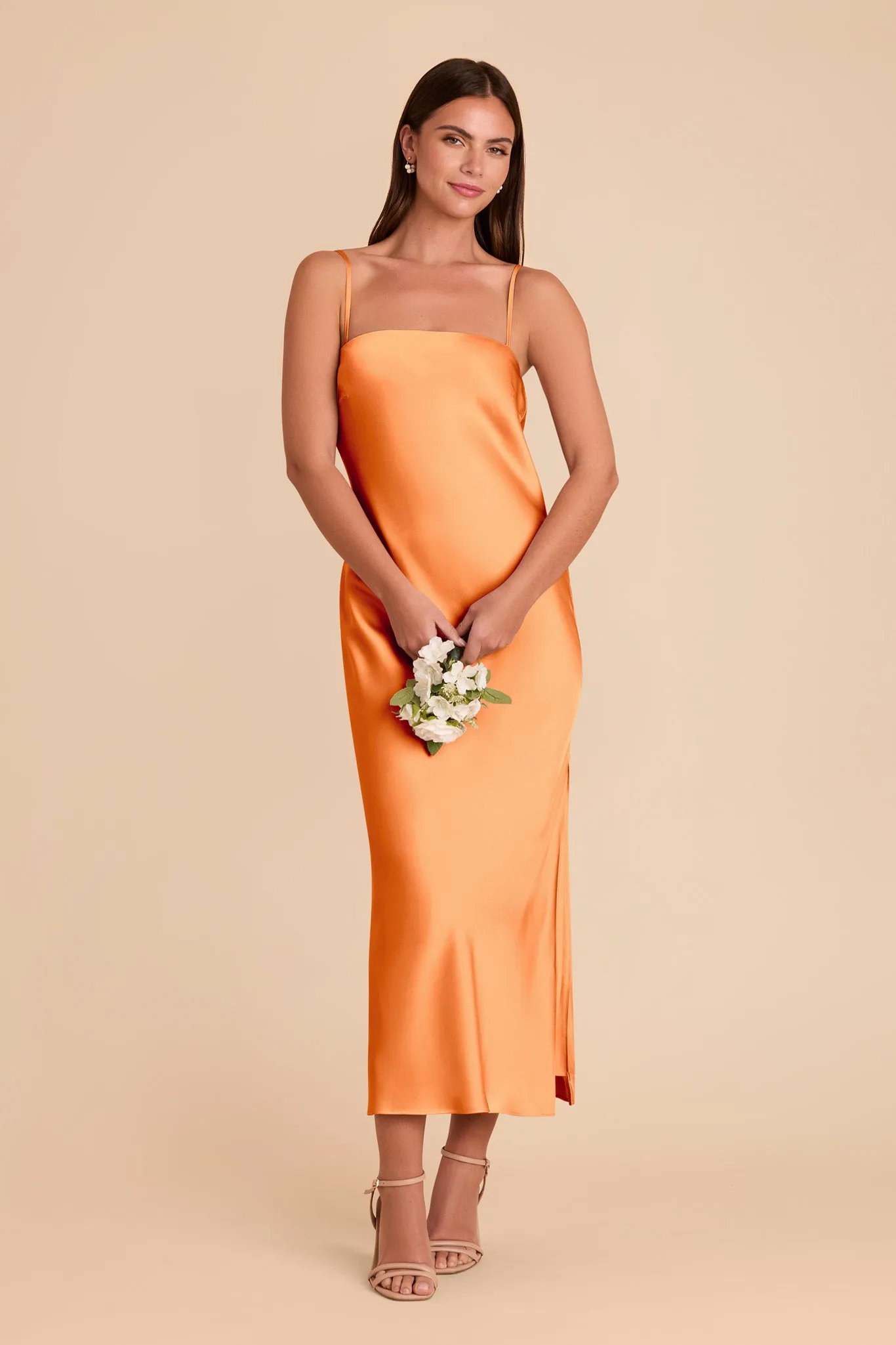 Isla Matte Satin Dress - Apricot sold by Birdy Grey product image thumbnail 5
