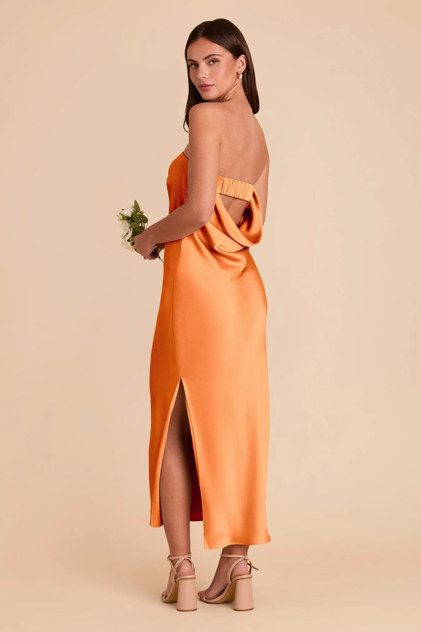 Isla Matte Satin Dress - Apricot sold by Birdy Grey product image thumbnail 2