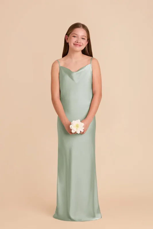 Elisa Junior Matte Satin Dress - Sage sold by Birdy Grey