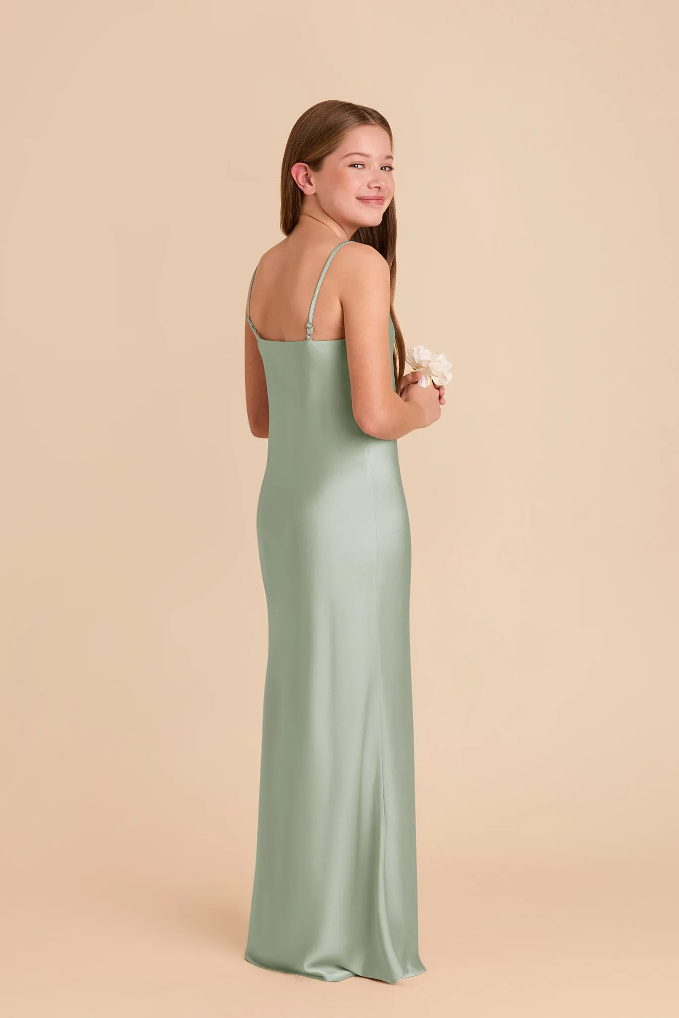 Elisa Junior Matte Satin Dress - Sage sold by Birdy Grey product image thumbnail 3