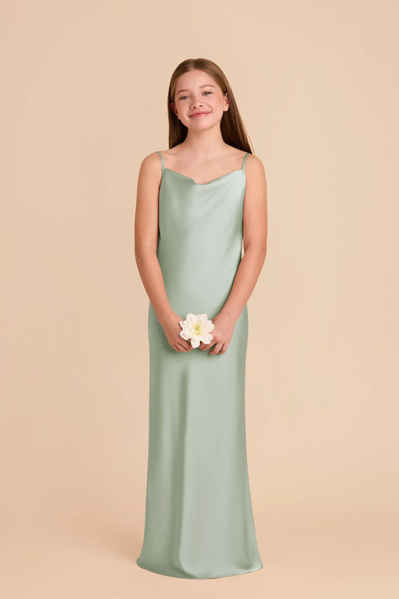 Elisa Junior Matte Satin Dress - Sage sold by Birdy Grey product image thumbnail 2
