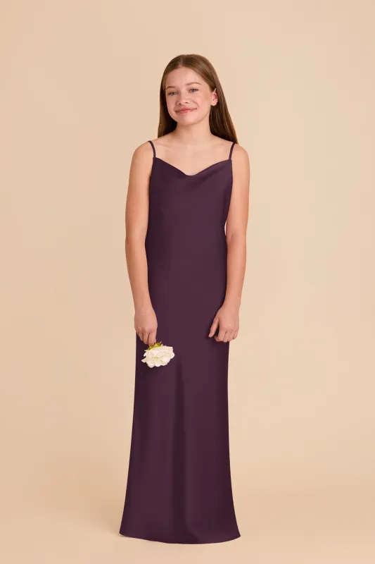 Elisa Junior Matte Satin Dress - Plum sold by Birdy Grey