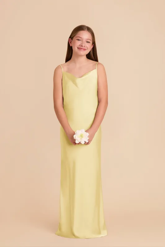 Elisa Junior Matte Satin Dress - Lemon Sorbet sold by Birdy Grey