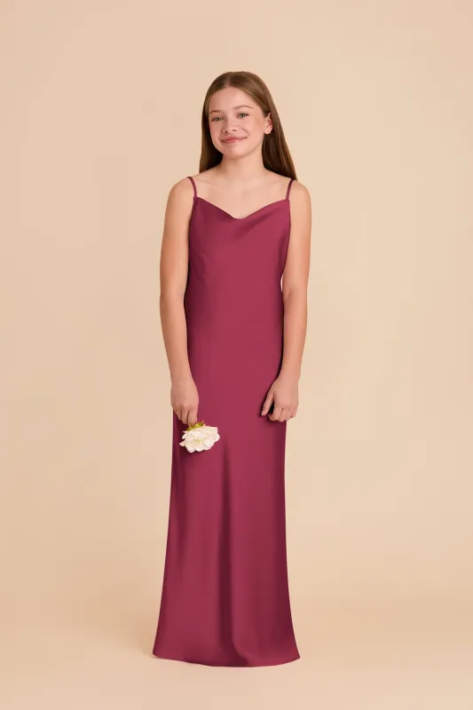 Elisa Junior Matte Satin Dress - Berry sold by Birdy Grey