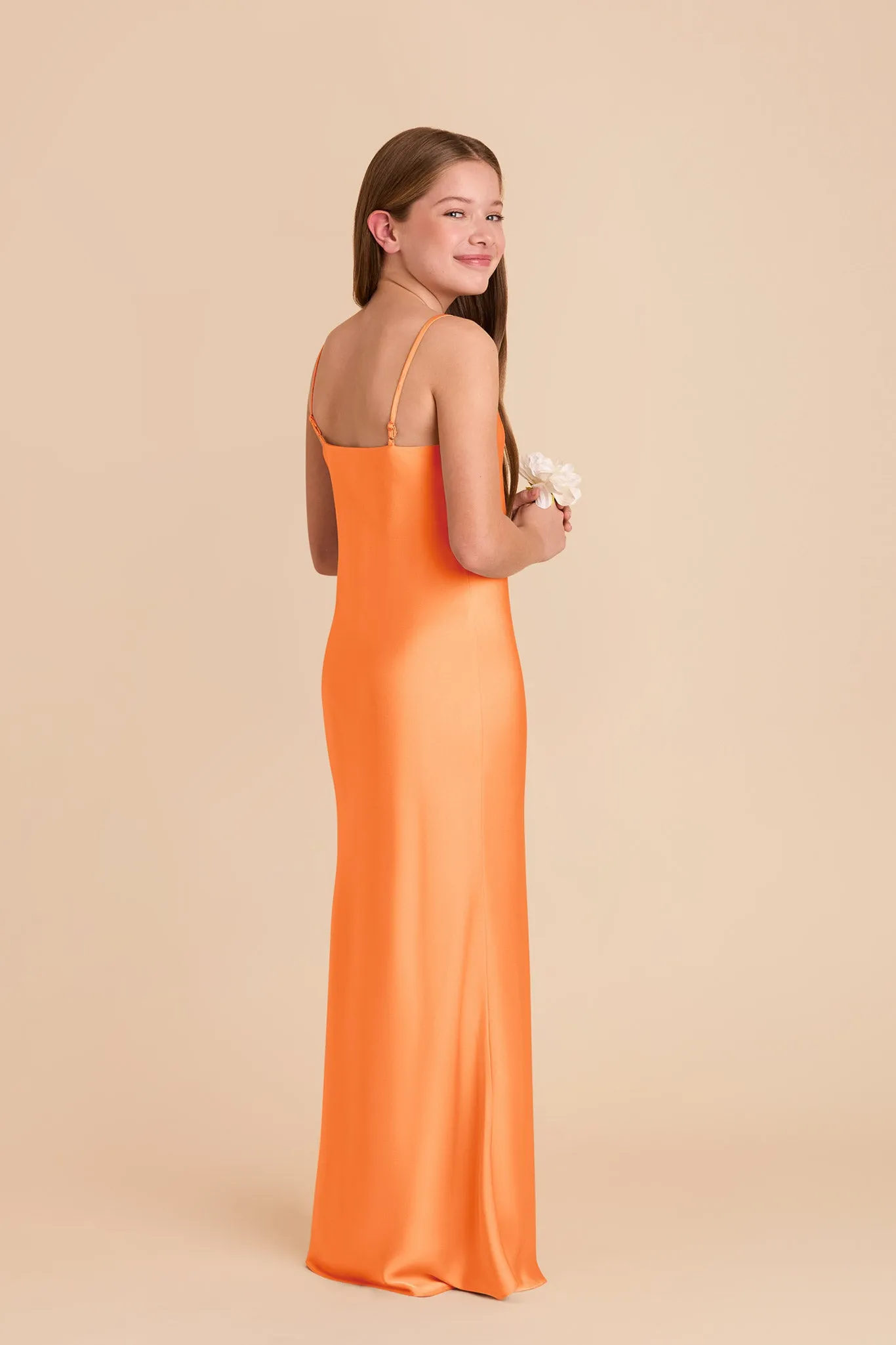 Elisa Junior Matte Satin Dress - Apricot sold by Birdy Grey product image thumbnail 3