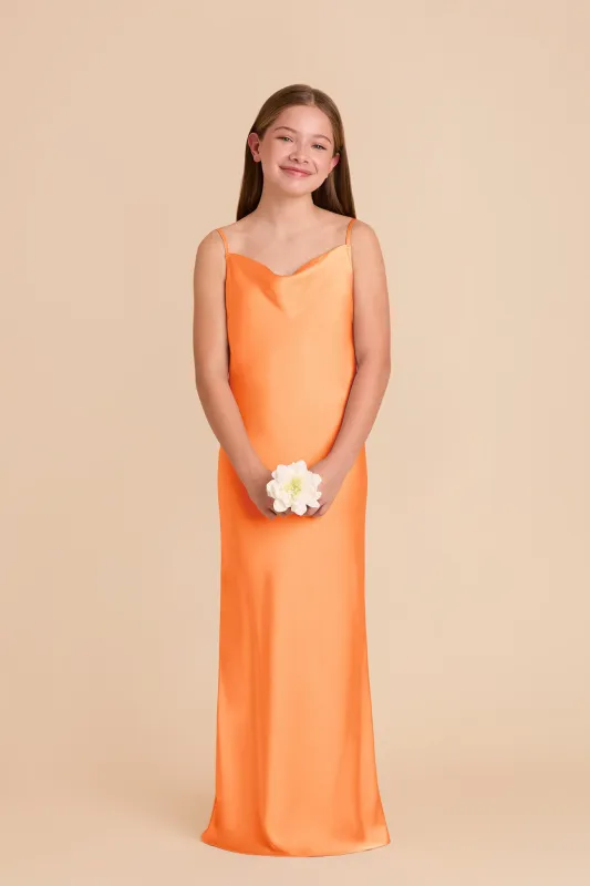 Elisa Junior Matte Satin Dress - Apricot sold by Birdy Grey
