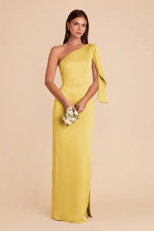 Christine Matte Satin Dress - Sunflower Yellow sold by Birdy Grey
