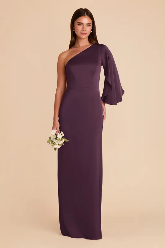 Christine Matte Satin Dress - Plum sold by Birdy Grey