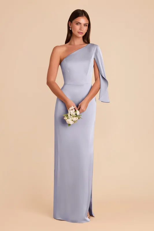 Christine Matte Satin Dress - Periwinkle Blue sold by Birdy Grey
