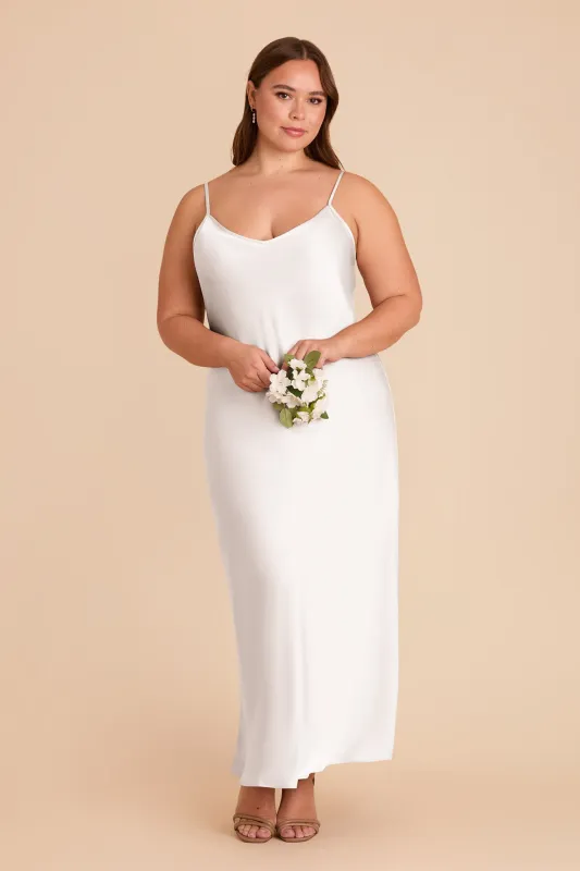 Alice Matte Satin Dress - White sold by Birdy Grey