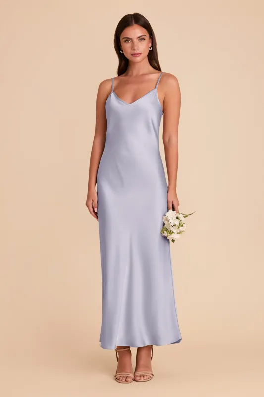 Alice Matte Satin Dress - Periwinkle Blue sold by Birdy Grey