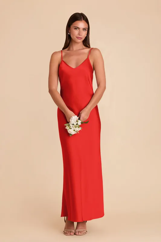 Alice Matte Satin Dress - Lipstick Red sold by Birdy Grey