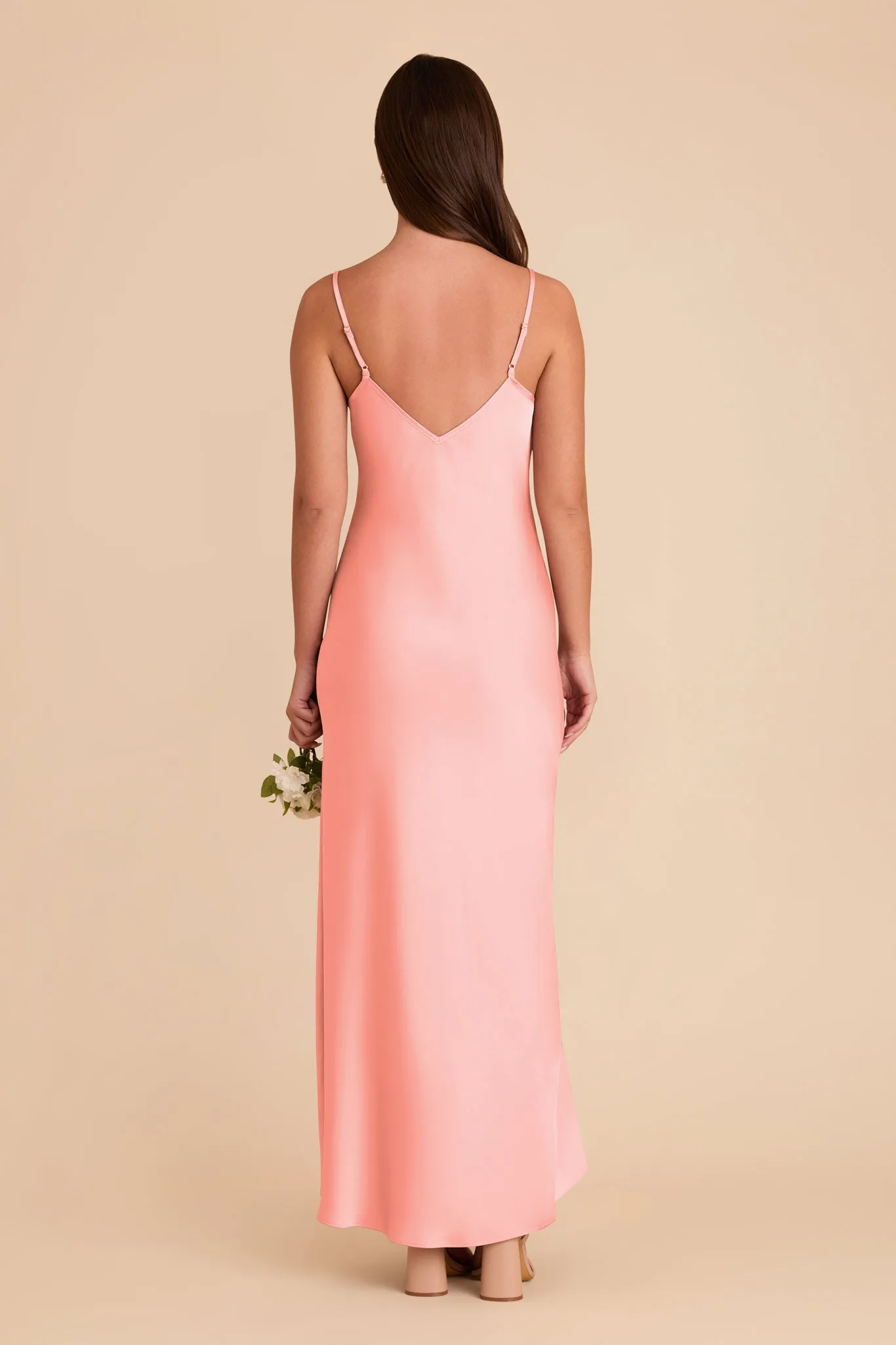 Alice Matte Satin Dress - Coral Pink sold by Birdy Grey product image thumbnail 5
