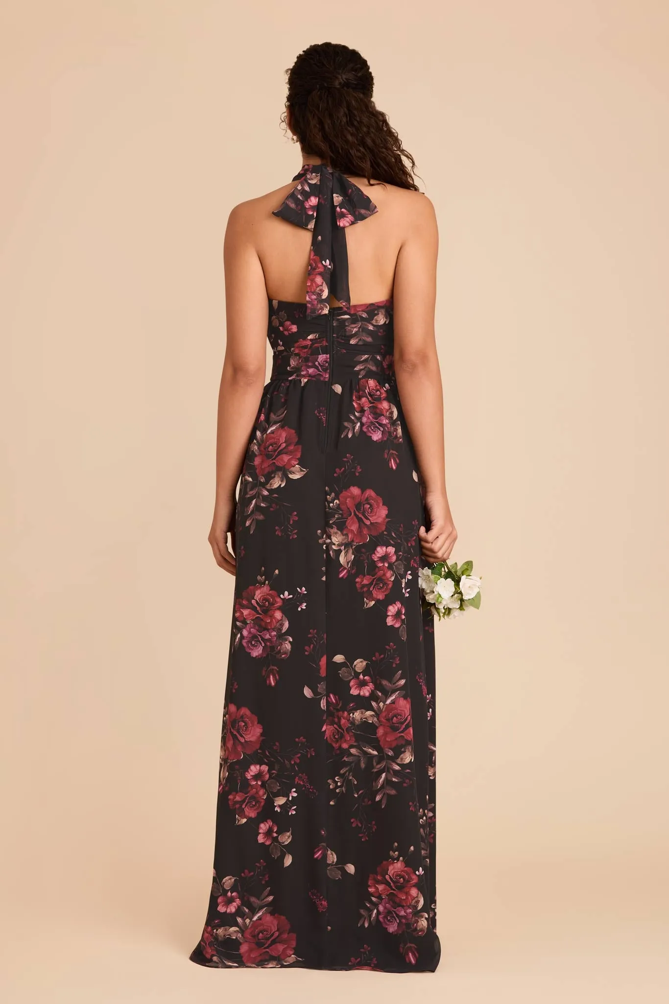 Joyce Chiffon Dress - Black Fleurs D'Amour sold by Birdy Grey product image thumbnail 5
