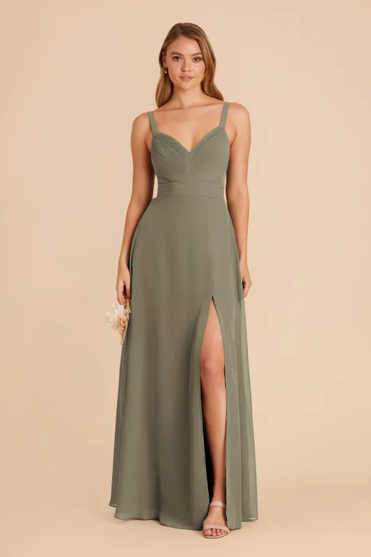 Deborah Chiffon Dress - Thyme sold by Birdy Grey