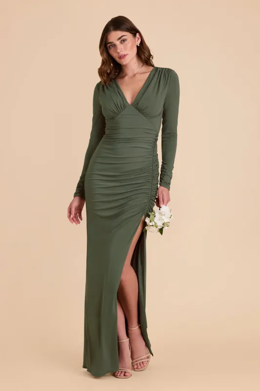 Emmy Luxe Knit Dress - Olive sold by Birdy Grey