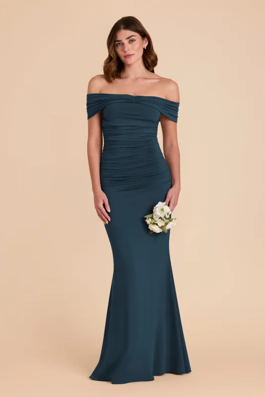 Denise Luxe Knit Dress - Dark Teal sold by Birdy Grey