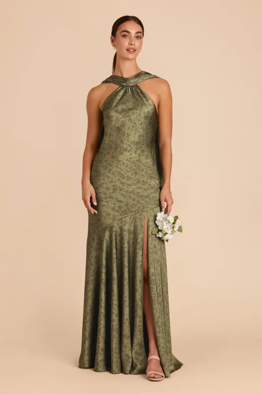 Eileen Matte Satin Dress - Bright Martini Dreamy Floral sold by Birdy Grey