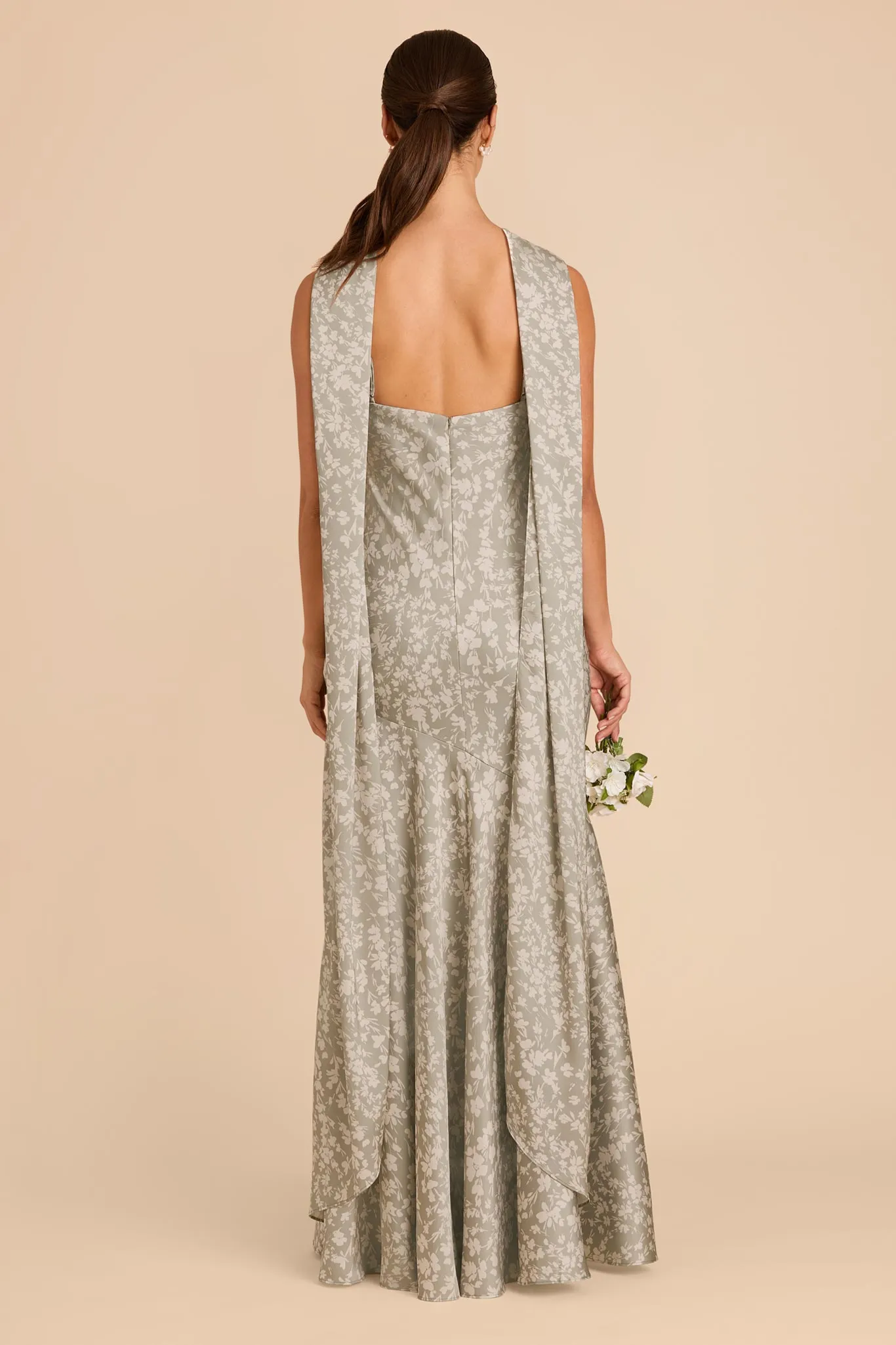 Eileen Matte Satin Dress - Moss Green Dreamy Floral sold by Birdy Grey product image thumbnail 5