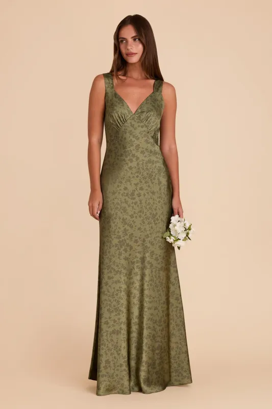 Veronica Matte Satin Dress - Bright Martini Dreamy Floral sold by Birdy Grey