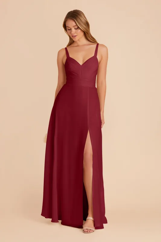 Deborah Chiffon Dress - Burgundy sold by Birdy Grey