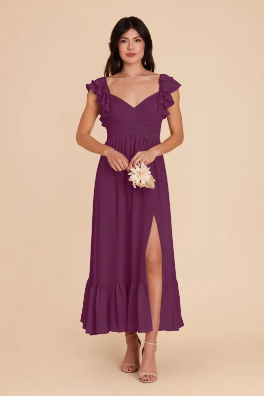 Michelle Chiffon Dress - Fig sold by Birdy Grey