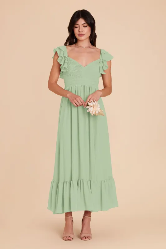 Michelle Chiffon Dress - Pistachio sold by Birdy Grey