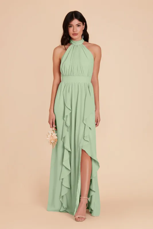 Joyce Chiffon Dress - Pistachio sold by Birdy Grey