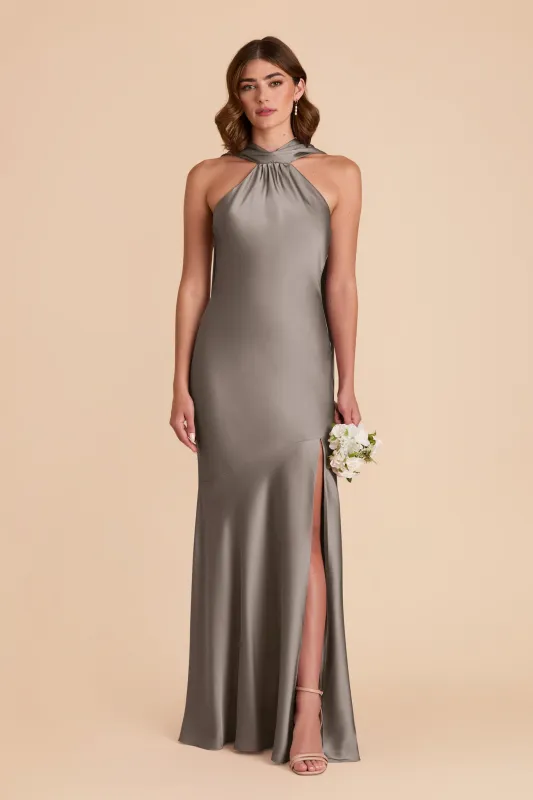 Eileen Matte Satin Dress - Quartz sold by Birdy Grey