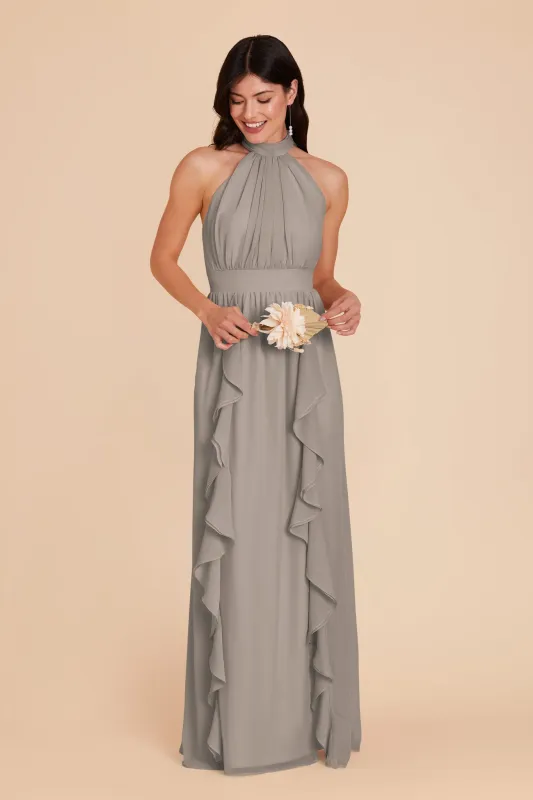 Joyce Chiffon Dress - Silver sold by Birdy Grey