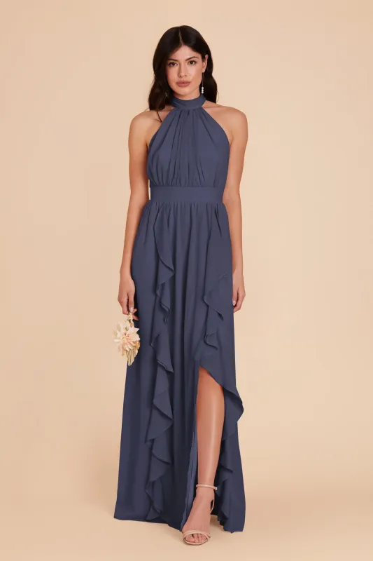 Joyce Chiffon Dress - Dusk Blue sold by Birdy Grey