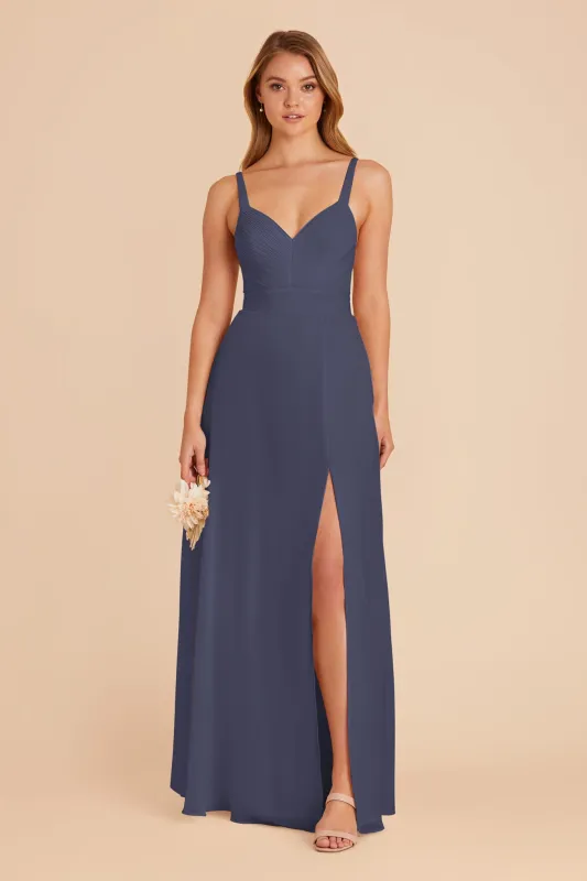Deborah Chiffon Dress - Dusk Blue sold by Birdy Grey