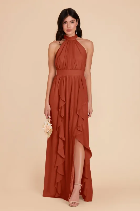 Joyce Chiffon Dress - Auburn sold by Birdy Grey