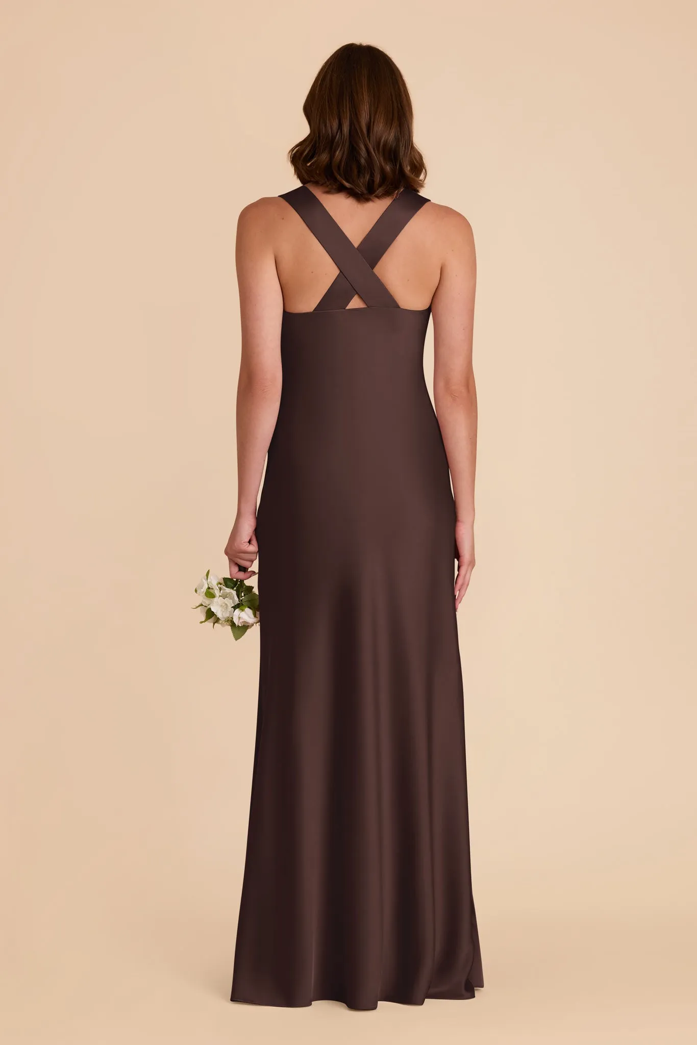 Veronica Matte Satin Dress - Espresso sold by Birdy Grey product image thumbnail 5