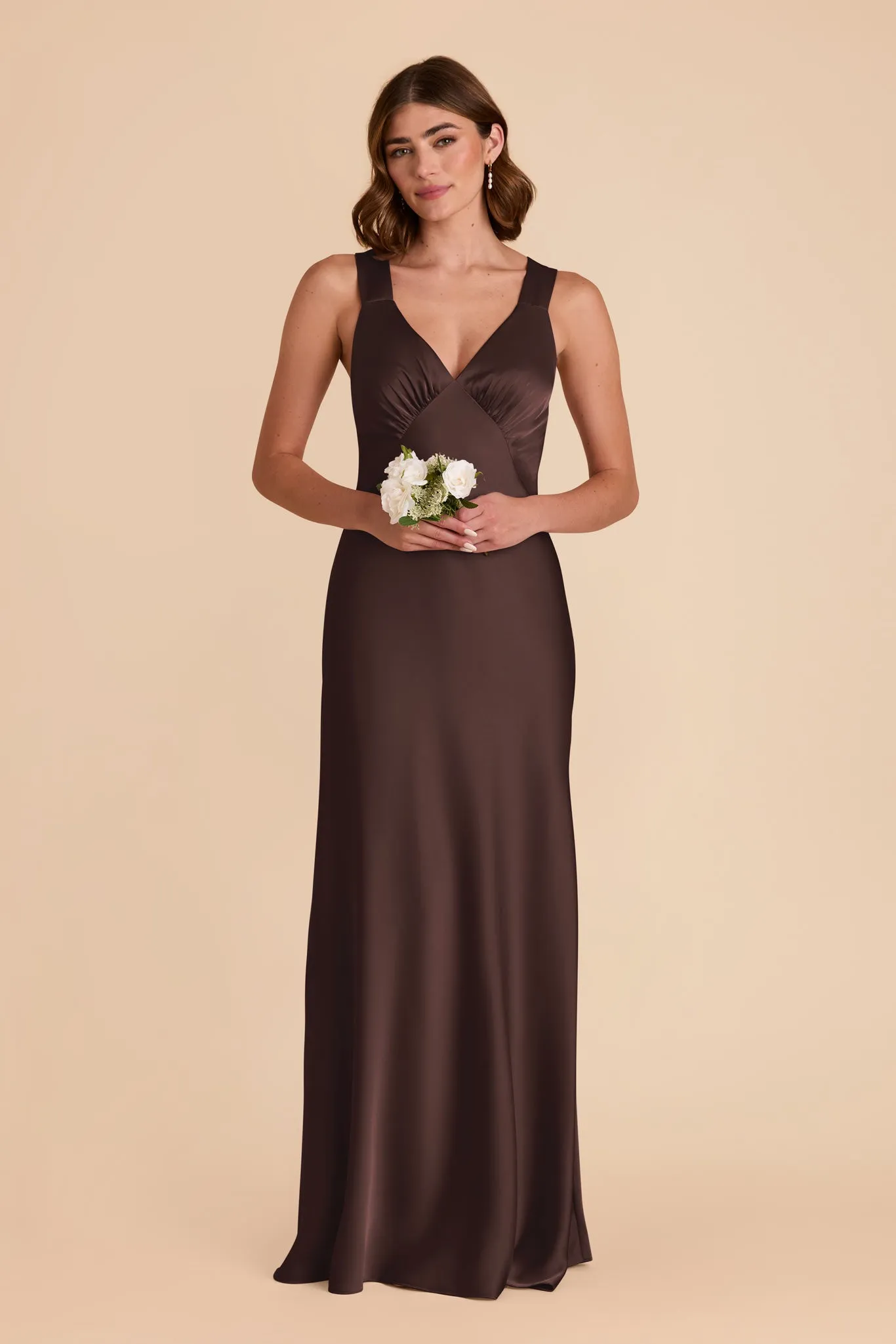 Veronica Matte Satin Dress - Espresso sold by Birdy Grey product image thumbnail 3