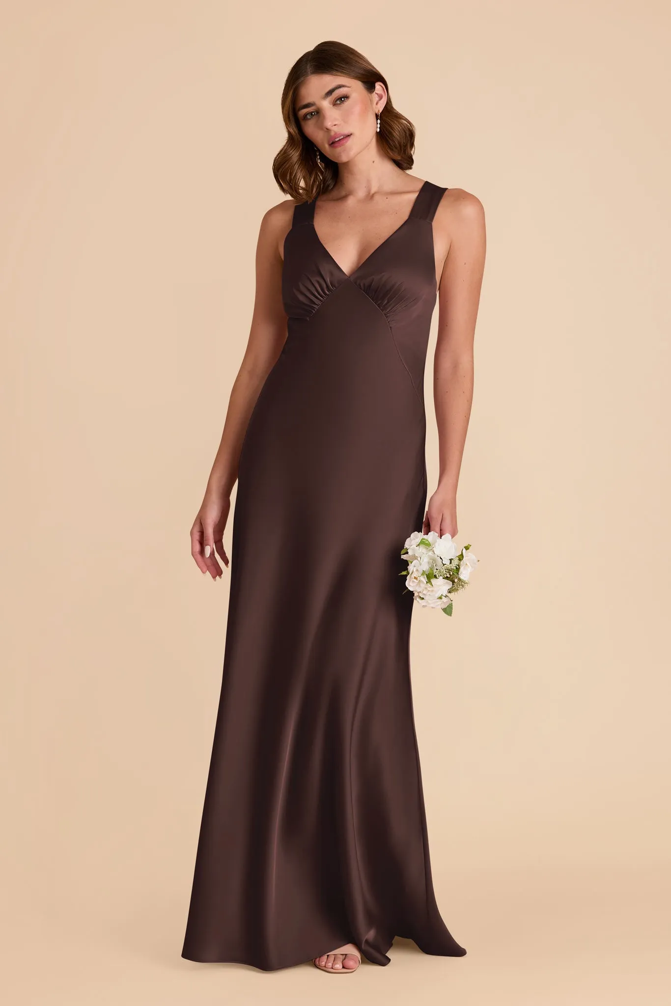 Veronica Matte Satin Dress - Espresso sold by Birdy Grey product image thumbnail 4