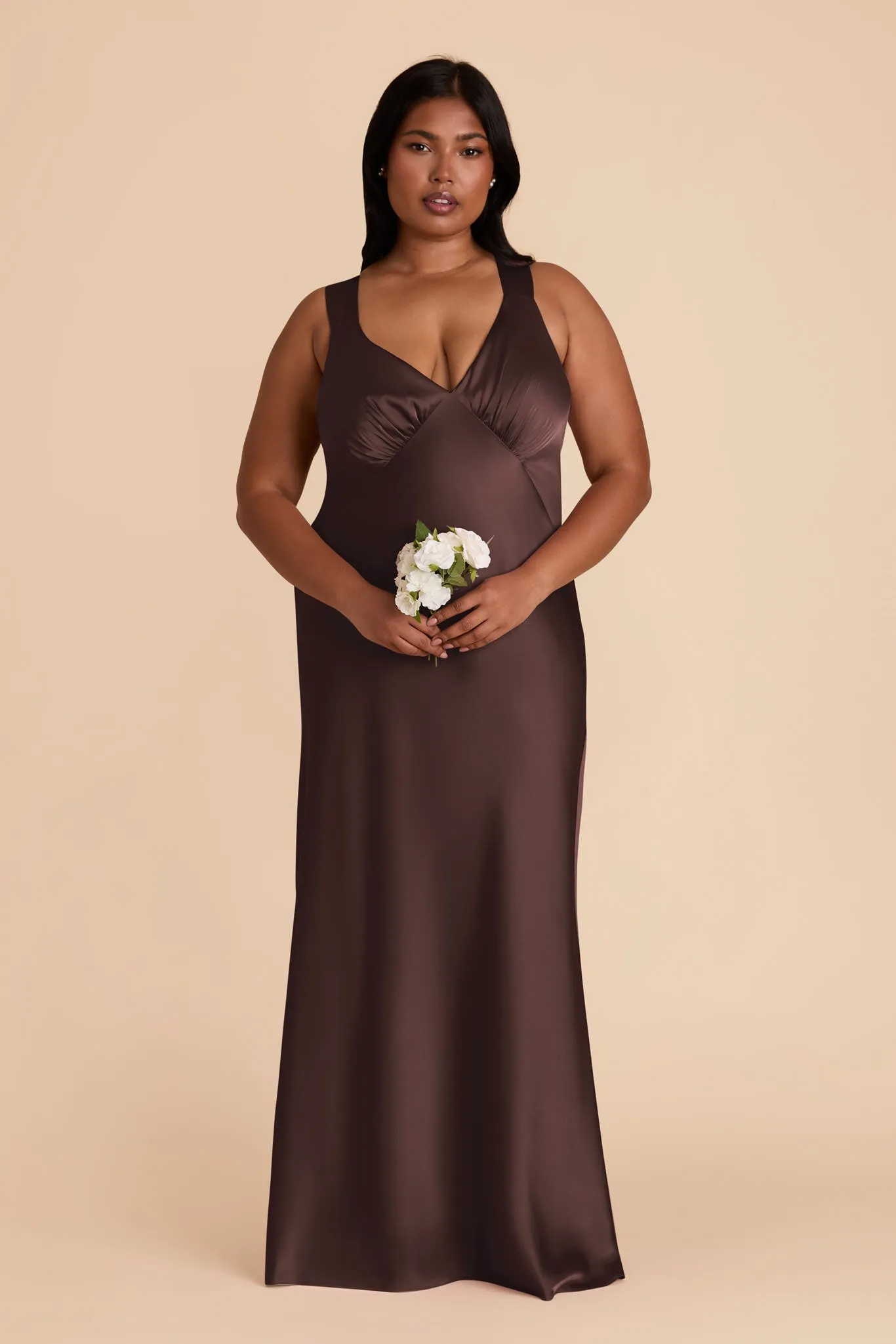 Veronica Matte Satin Dress - Espresso sold by Birdy Grey product image thumbnail 2