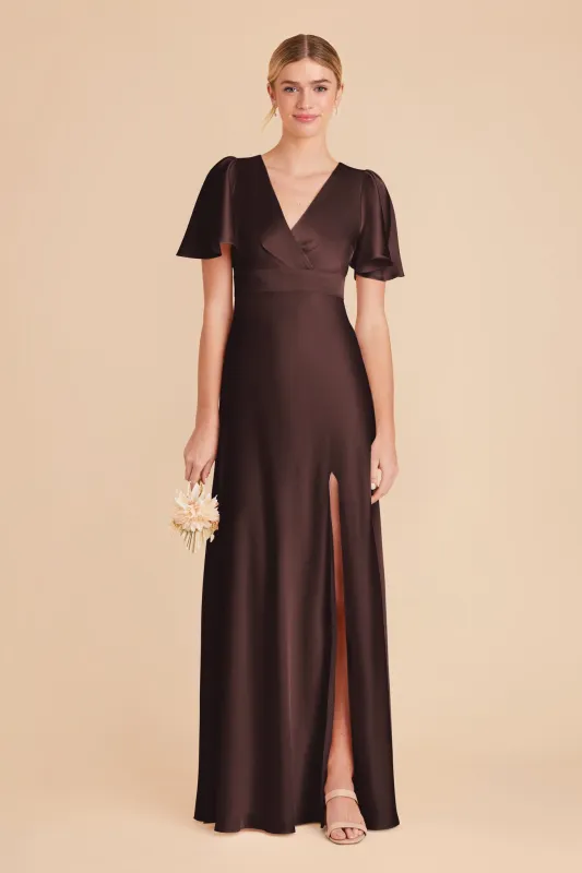 Marni Matte Satin Dress - Espresso sold by Birdy Grey