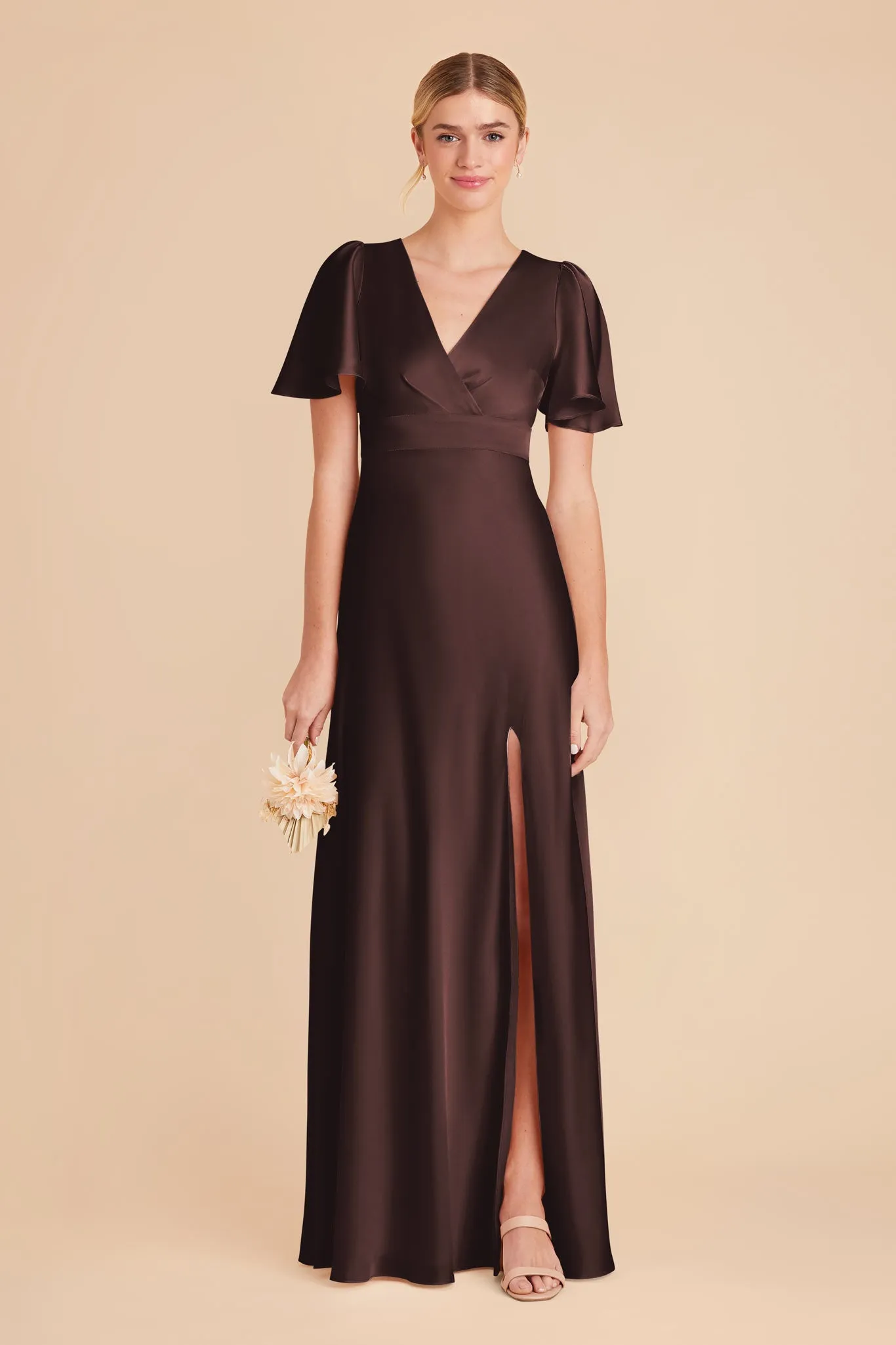 Marni Matte Satin Dress - Espresso sold by Birdy Grey