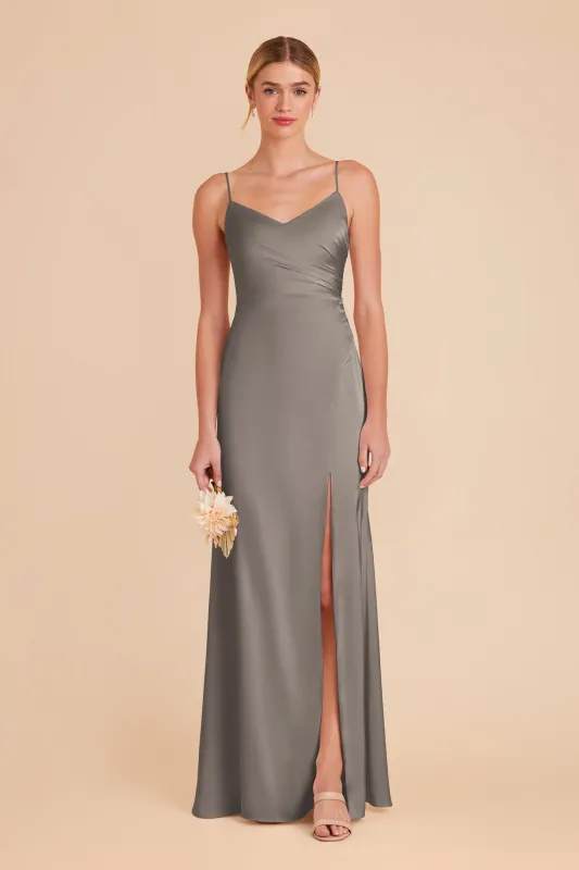 Catherine Matte Satin Dress - Quartz sold by Birdy Grey
