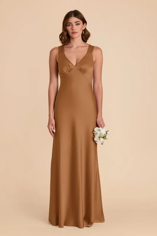 Veronica Matte Satin Dress - Copper sold by Birdy Grey