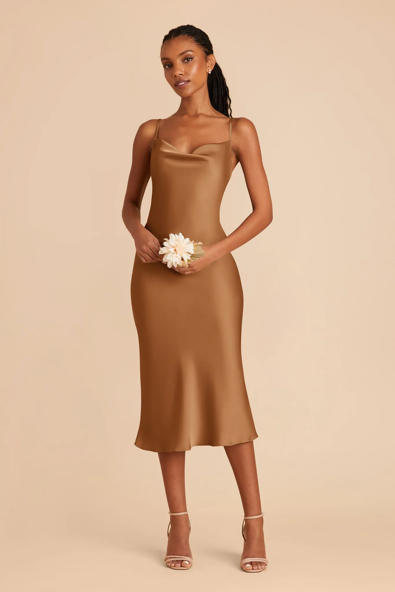 Lisa Matte Satin Midi Dress - Copper sold by Birdy Grey product image thumbnail 3