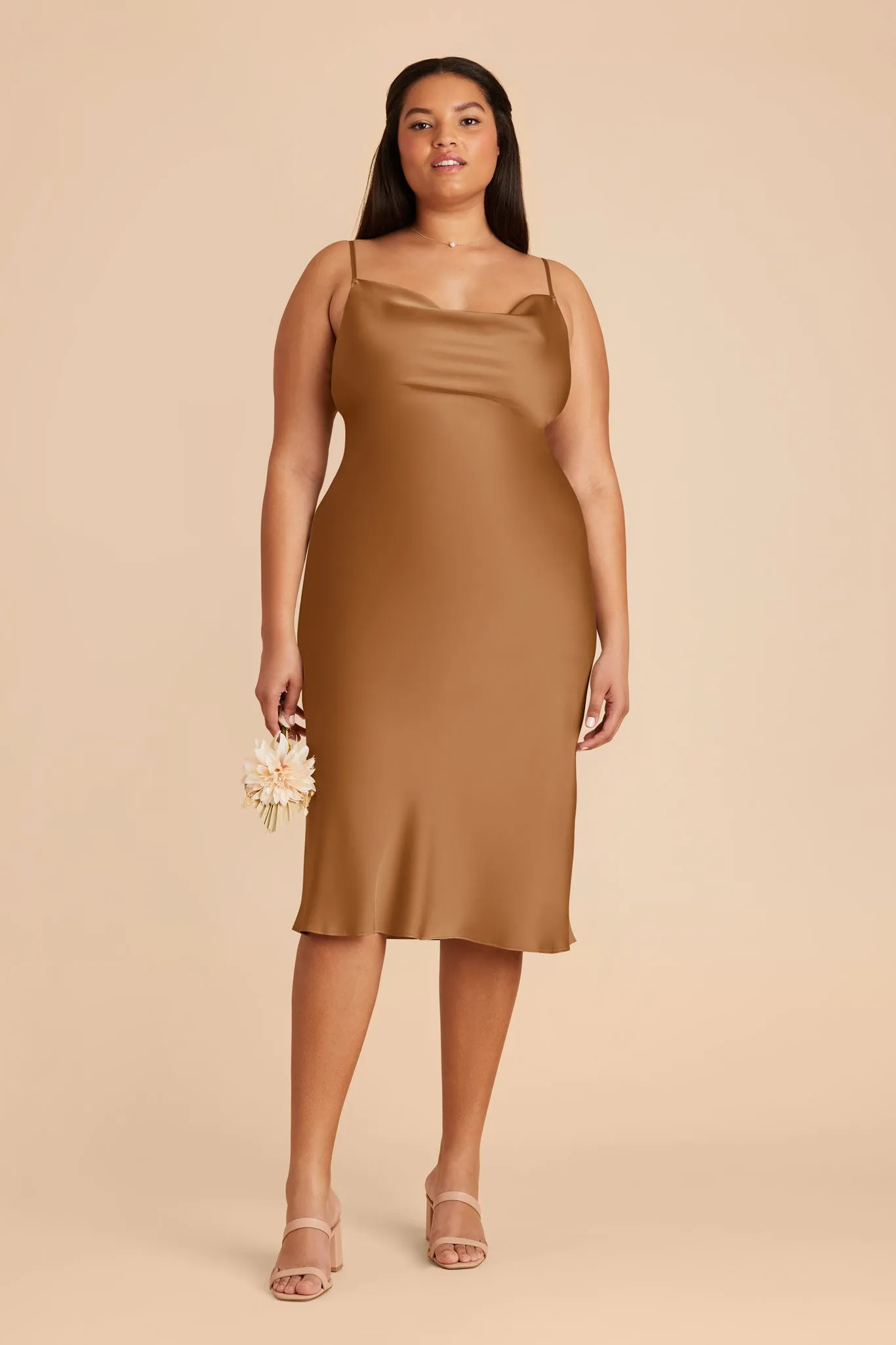 Lisa Matte Satin Midi Dress - Copper sold by Birdy Grey product image thumbnail 2