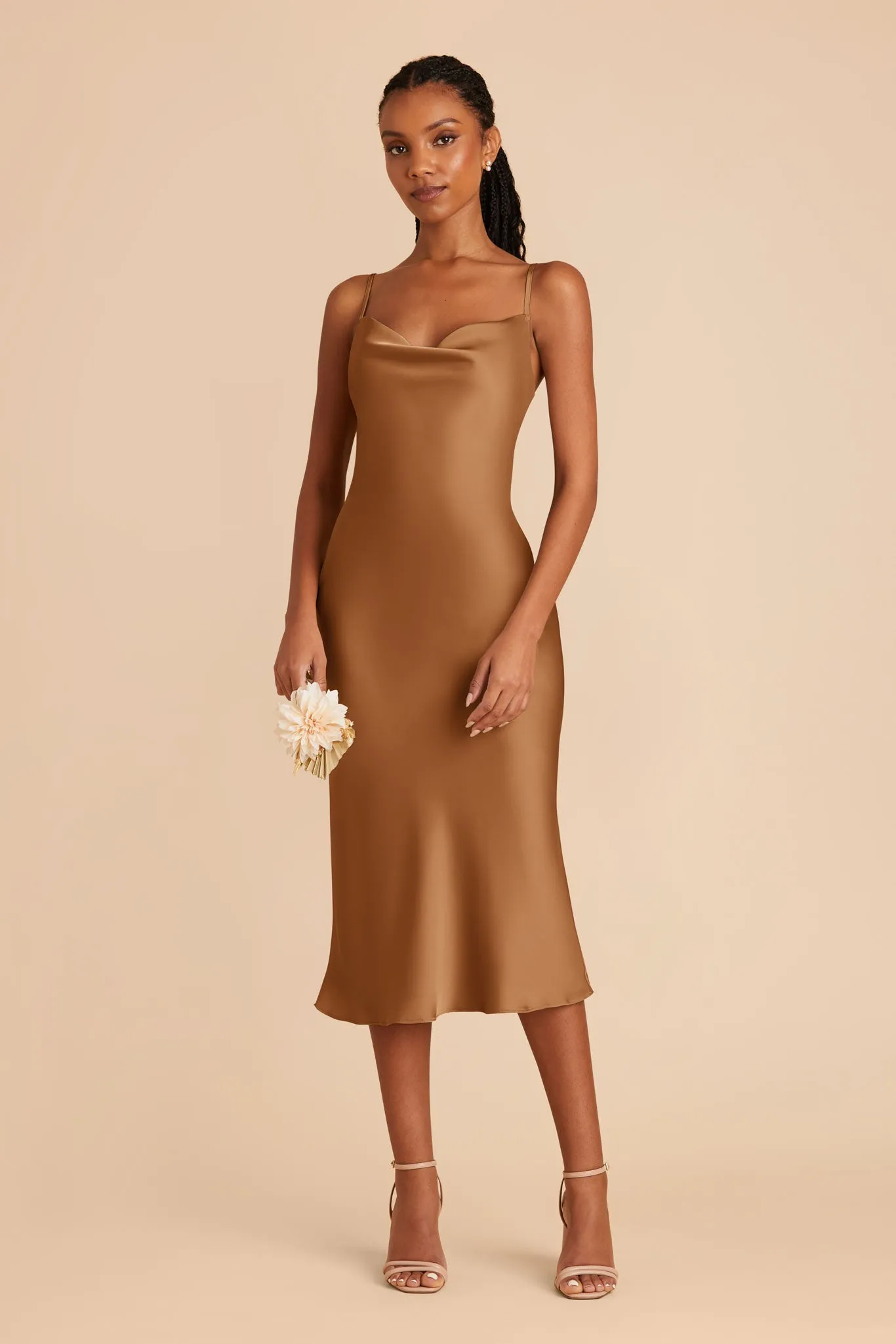 Lisa Matte Satin Midi Dress - Copper sold by Birdy Grey product image thumbnail 4
