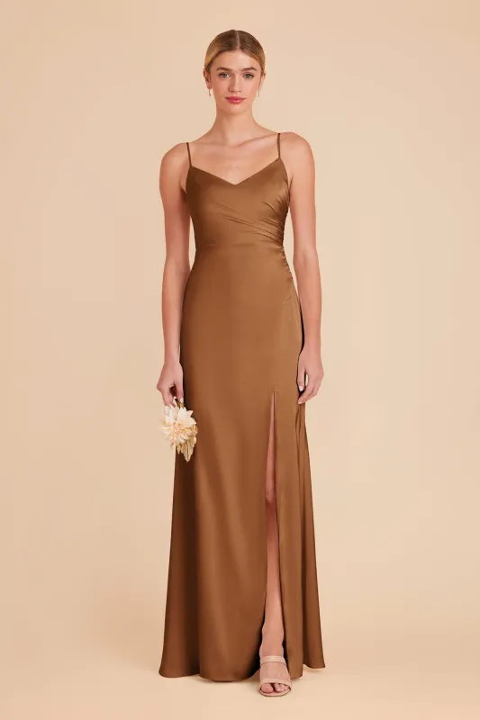Catherine Matte Satin Dress - Copper sold by Birdy Grey