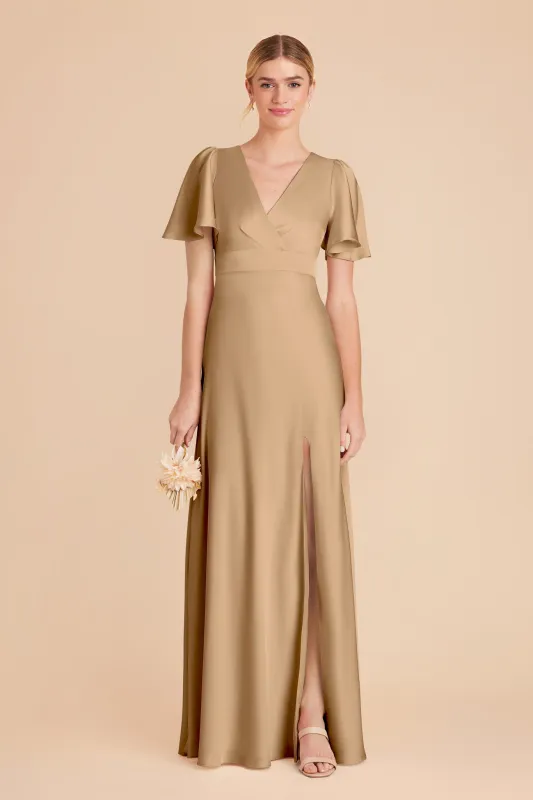 Marni Matte Satin Dress - Yellow Gold sold by Birdy Grey