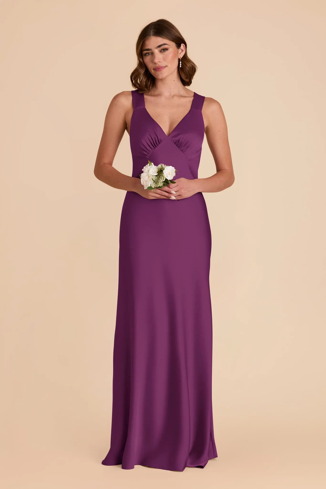 Veronica Matte Satin Dress - Fig sold by Birdy Grey product image thumbnail 3