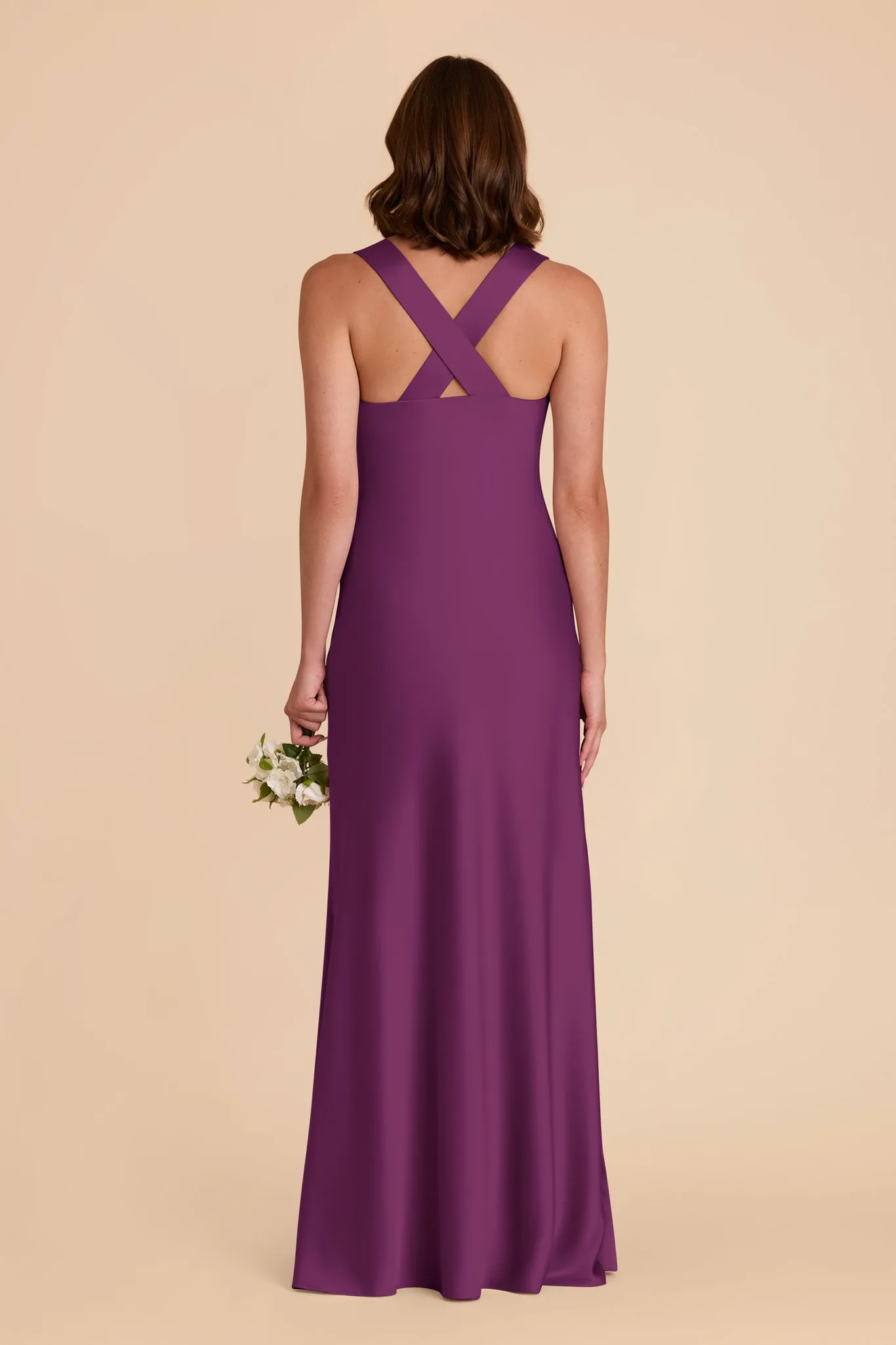 Veronica Matte Satin Dress - Fig sold by Birdy Grey product image thumbnail 5